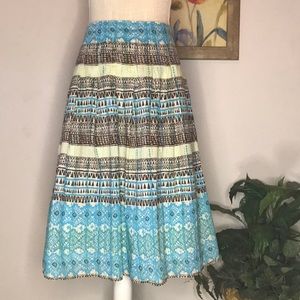 Pleated Lined Cotton Skirt Size 12